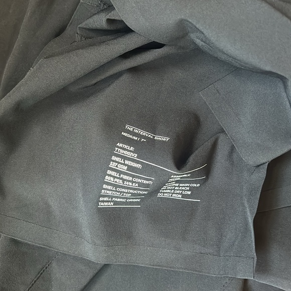 NWOT Ten Thousand Black Interval Short (No Liner) 7" Size Small, Medium & Large - Picture 6 of 7